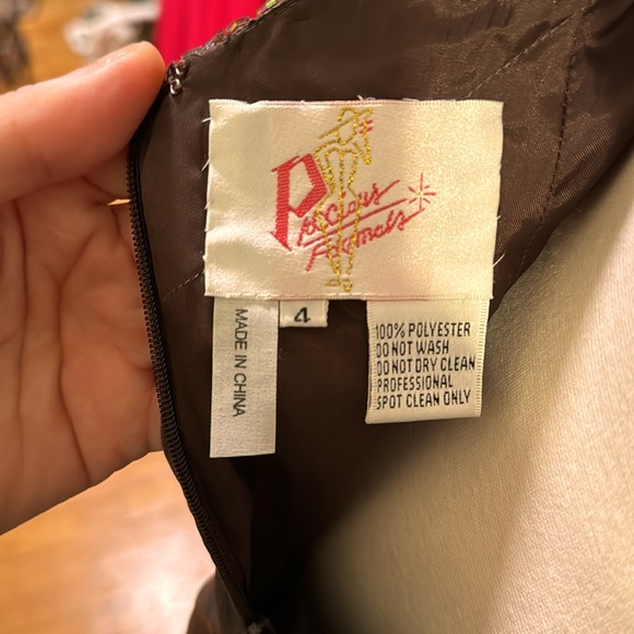 Vintage warm grey formal gown with beading by Precious Formals - Picture 8 of 8